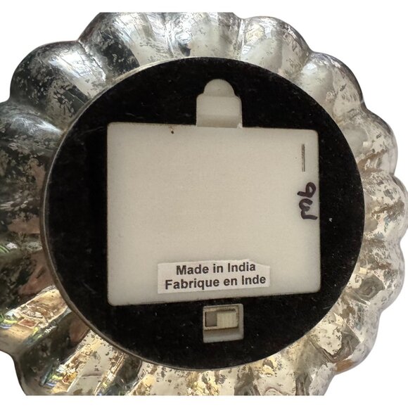 Mercury Glass Pumpkin Decoration With Silver & Gold Finish 7" Tall Made In India - Picture 5 of 6